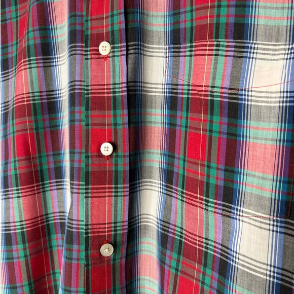 NEW Chaps Ralph Lauren Button Down Shirt in Red Blue Plaid Size Medium - Picture 3 of 5